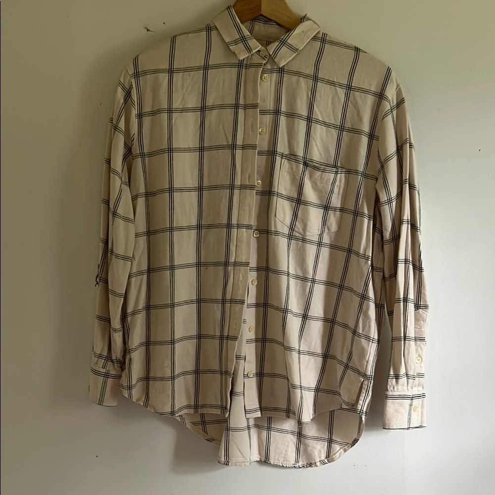 Madewell Beige Checkered Shirt